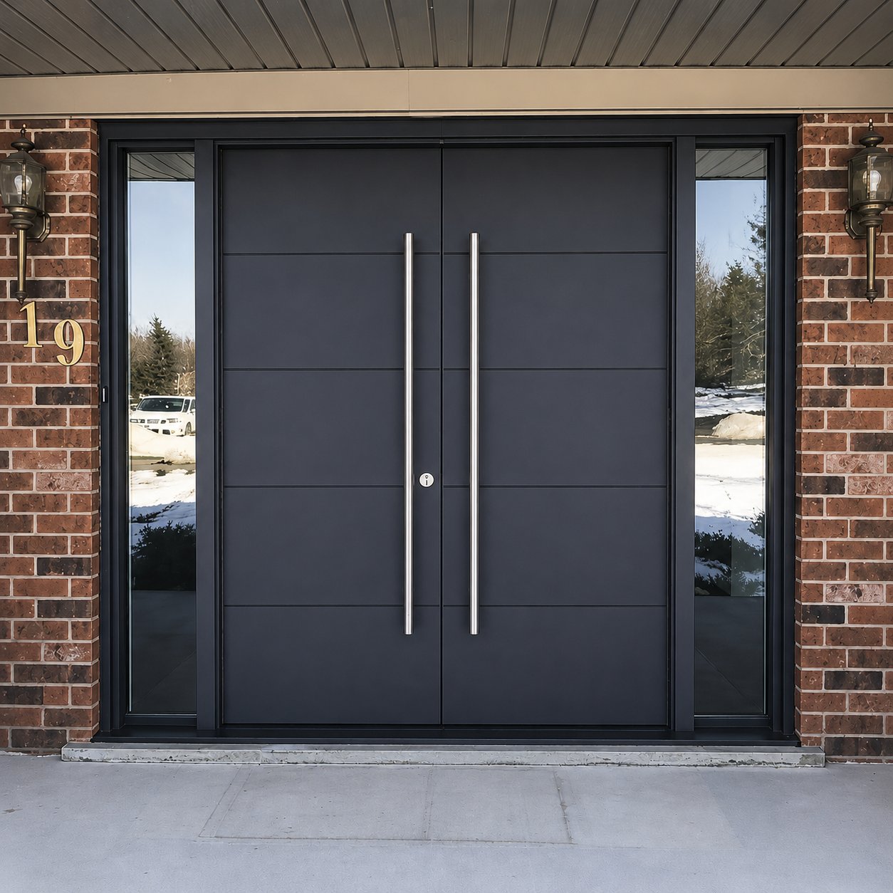 Pintu Geser Aluminium 2 Daun Kaca Penuh